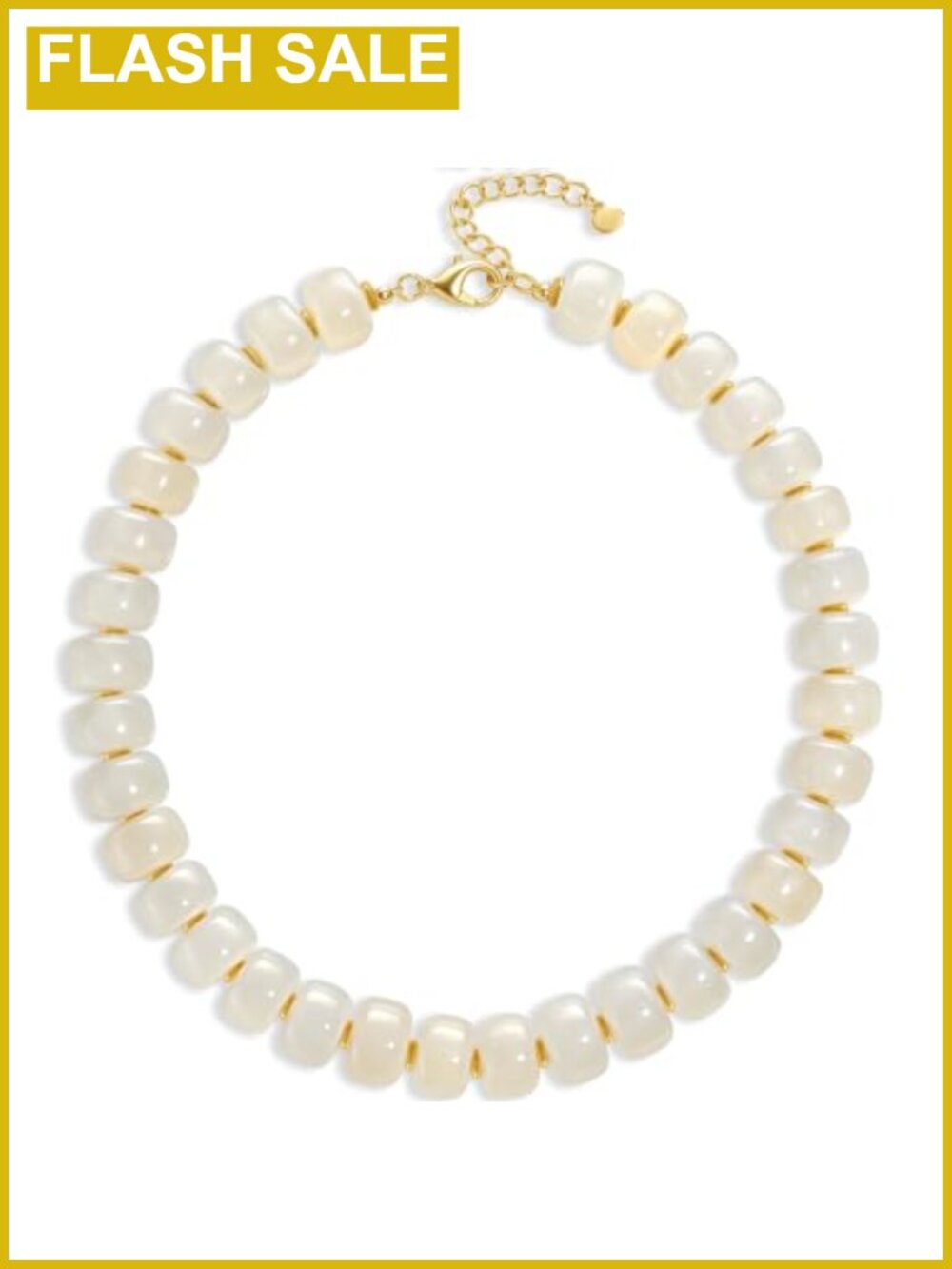 Chunky Resin Beaded Statement Necklace Adjustable 17" + 3" Extender